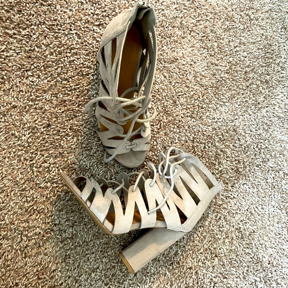 Lace up ankle heels